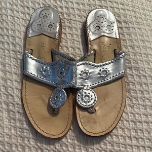 Jack Rogers Metallic Silver Sandals